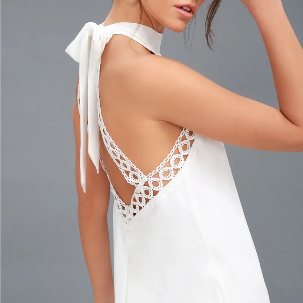 LULU’S White High Neck Dress